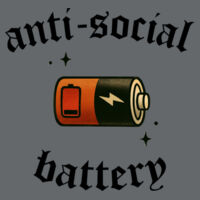 Anti Social Battery - GD05 Heavy Cotton™ Adult T-Shirt Design