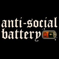 Anti Social Battery - GD11 Softstyle® Adult Long Sleeve T-Shirt Design