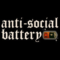 Anti Social Battery - GD57 Heavy Blend™ Adult Hooded Sweatshirt Design