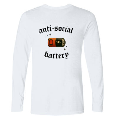 Anti Social Battery - GD11 Softstyle® Adult Long Sleeve T-Shirt Thumbnail
