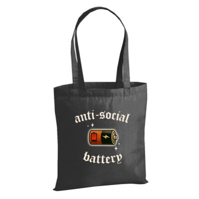 Anti Social Battery - W201 Premium Cotton Tote Thumbnail
